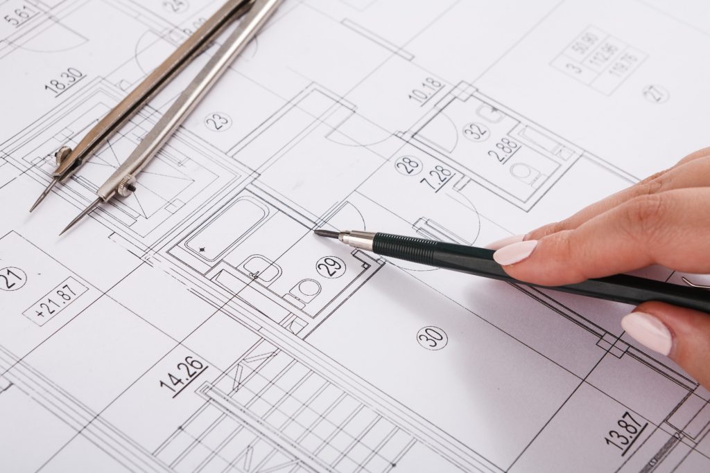 Close up of renovation drawing | Featured image for the renovation drafting page